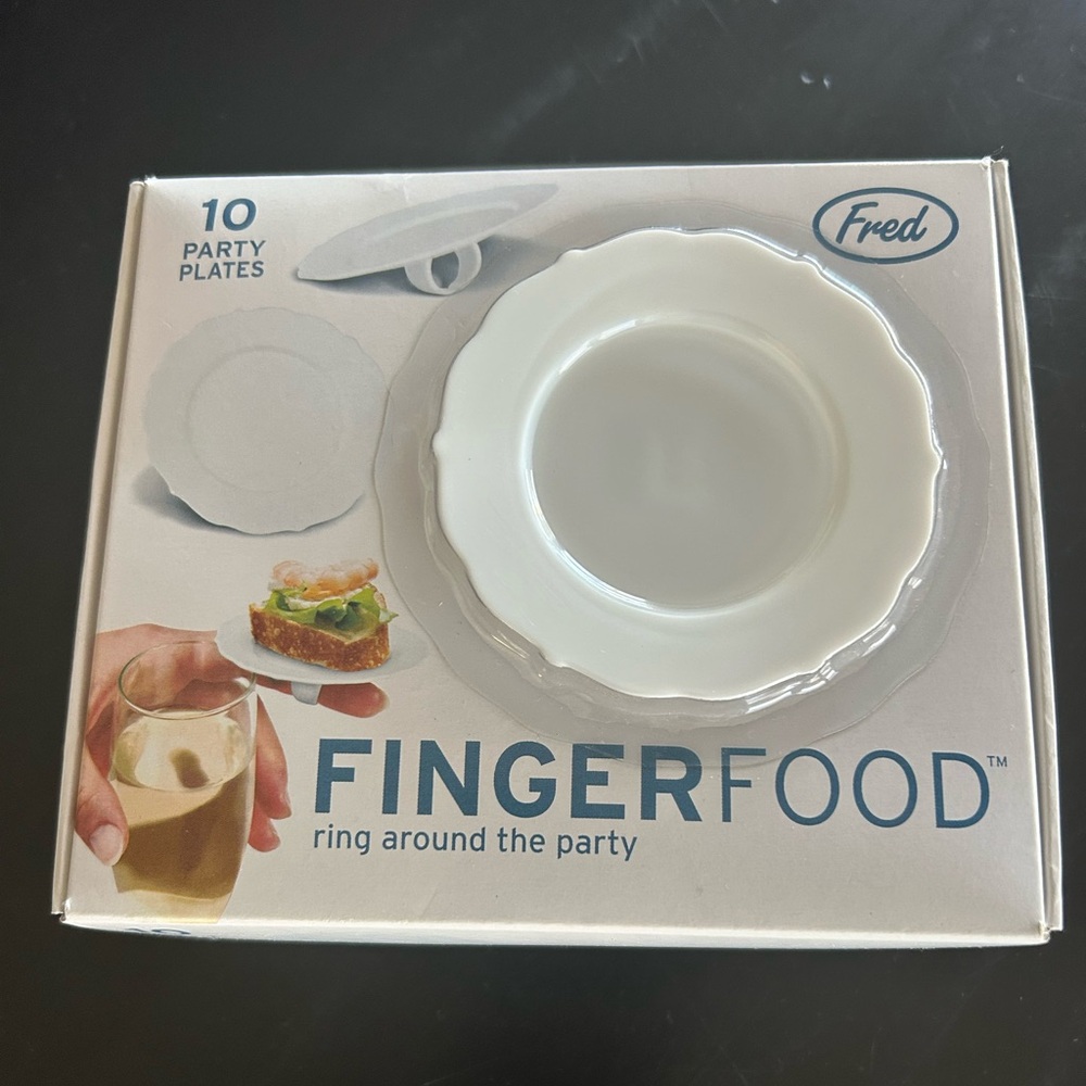 Fred White Finger Food Plates